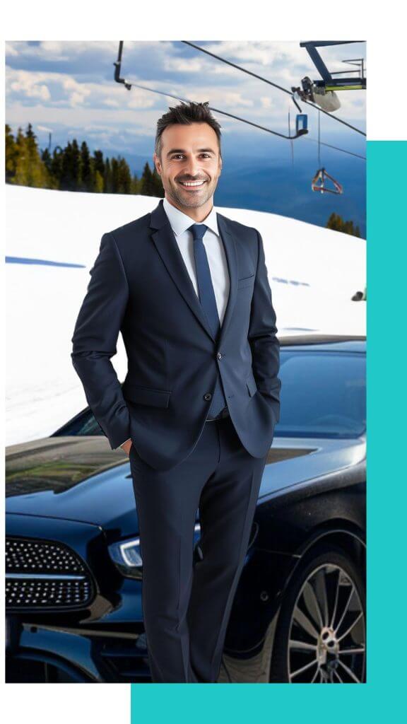 A private chauffeur at the ski resort